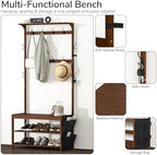 AMBIRD Hall Tree with bench and shoe storage, Entryway Bench with shoe storage - Image 5