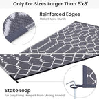 Smiry Outdoor Rug 6x9 ft Waterproof Reversible Boho Mat - Image 4
