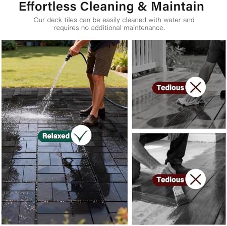 Interlocking Deck Tiles 44 Pack, Plastic Outdoor Deck Tiles - Image 7