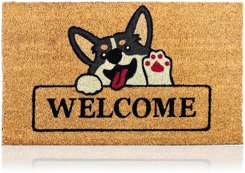 Coir Welcome Mat, Welcome Dog, 17 x 29 in by AmaruDoorMats