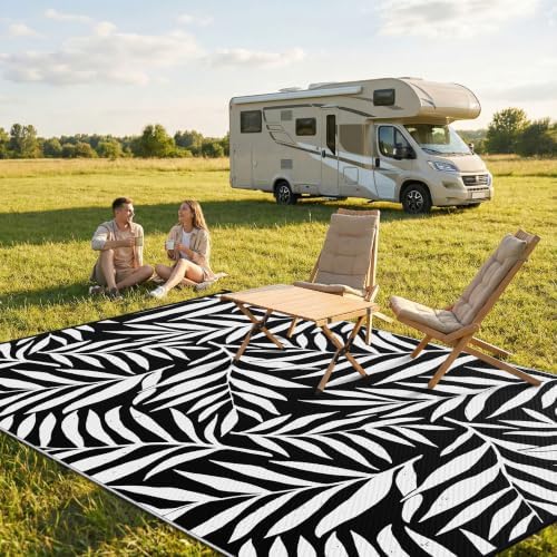 Smiry Outdoor Rug 6x9 ft Waterproof Reversible Leaf Mat - Image 2