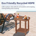 LZRS 2-Tier Patio Side Table, Heavy Duty HDPE Outdoor End Table - Image 7