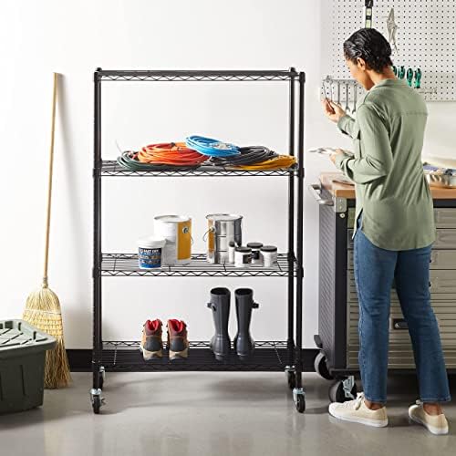 Amazon Basics 4-Shelf Adjustable Heavy Duty Steel Wire Rack Storage Shelving - Image 6