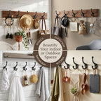 Rustic Cast Iron Coat Hooks Wall Mounted Farmhouse Decorative Wall Hooks - Image 6