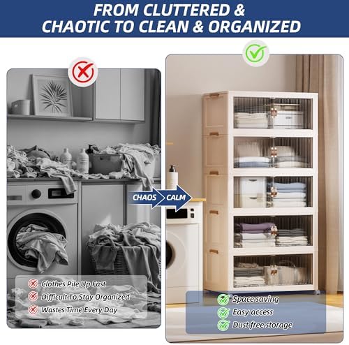 SAILUN 635Qt Stackable Storage Bins, Storage Cabinet a Lid - Image 2
