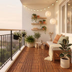 Permium Acacia Waterproof Interlocking Deck Tiles, Patio/Outdoor Flooring - Image 5