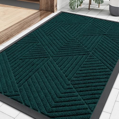 Smiry Front Door Mat Outside Entrance, Low Profile Rubber Doormat by Smiry
