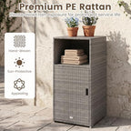 Tangkula Rattan Outdoor Storage Cabinet - Image 4