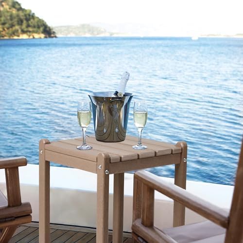 LZRS 24" Double Adirondack Outdoor Side Table, Pool Composite Patio Table - Image 2