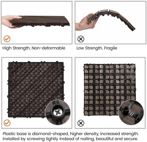 Topeakmart 27PCS Interlocking Deck Tiles 12x12 Patio Flooring - Image 7