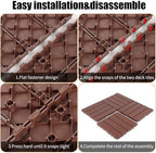 Plastic Interlocking Deck Tiles, 44 Pack, Non-Slip Patio Floor Decking Tiles - Image 3