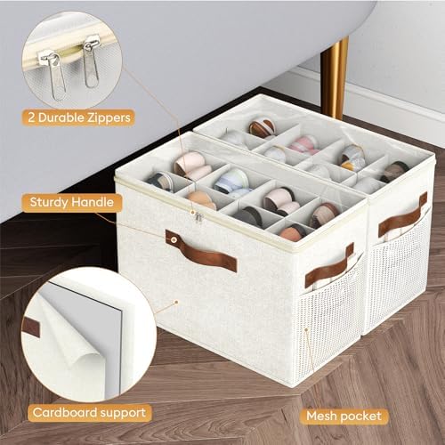 2 Pack Shoe Organizer for Closet, Foldable Shoe Storage - Image 6