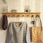 Entrance Coat Rack ，Coat Hooks, Wall-Mounted Wooden Hook Rack, Wall-Mounted - Image 4