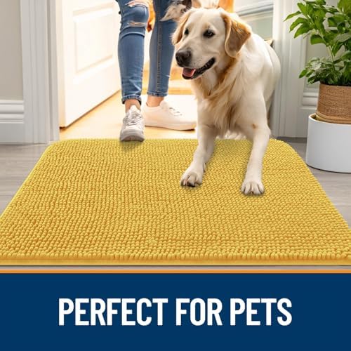 OLANLY Dog Door Mat for Muddy Paws 59x32, Super Absorbent Chenille Mud Mat - Image 6