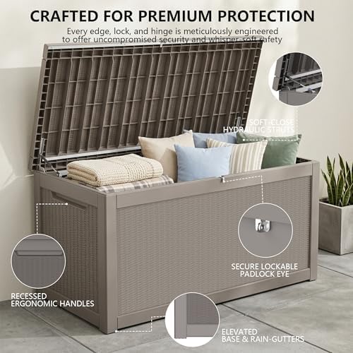 Outdoor Storage Box, 320 Gallon Waterproof Deck Box - Image 3