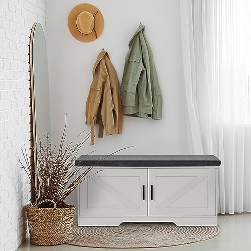 HOMSHO Farmhouse Shoe Storage Bench - Image 2