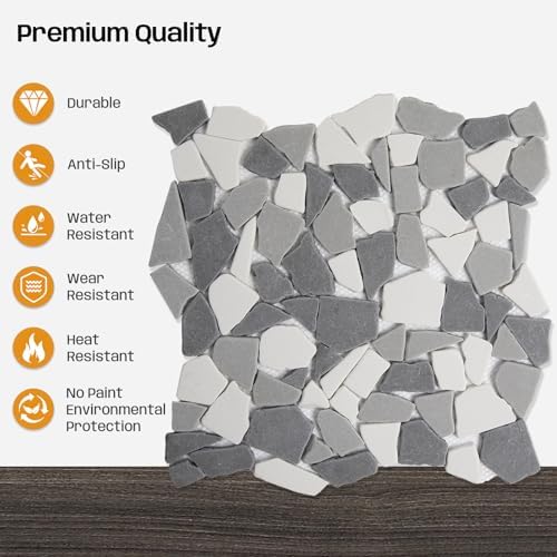 Grey Pebble Mosaic Tile, 5 Sheets - Image 4