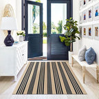 KILOCOCO Striped Rug 4x6 ft Washable Woven Front Door Rug - Image 5