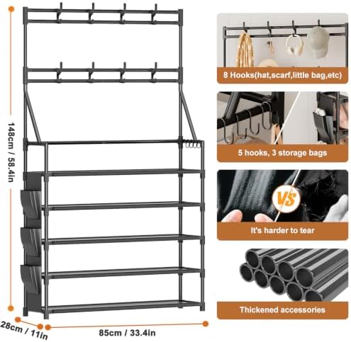 OYREL Shoe Rack, 5 Tier Shoes Storage Organizer - Image 3