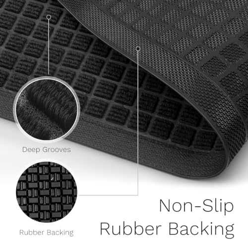 Front Door Mat, 29.5"x17" Non-Slip Heavy Duty Rubber Doormat - Image 3