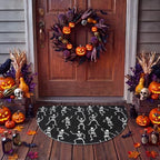 Tinideya Halloween Skeleton Doormat Black Semicircle Welcome Mat 27.56'' - Image 6