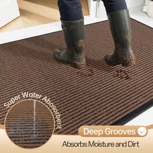 Amyracel Front Door Mat 4'x8', Heavy Duty Waterproof Indoor Outdoor Doormat - Image 3