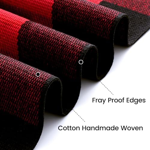 OLANLY Fall Door Mat, Buffalo Plaid Rug - Image 4