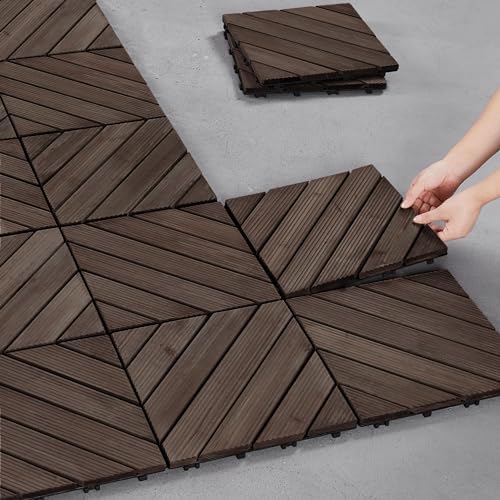 Topeakmart 27PCS Interlocking Deck Tiles 12x12 Patio Flooring - Image 3