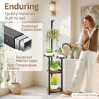 LASZOLA Hanging Plant Stand Holder Indoor Outdoor Tall, 4 Tier Black - Image 4