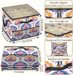 Boho Mandala Floral Shoe Organizer - Image 3