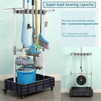 Broom And Mop Holder Put Wet Mops Movable Floor-Mounted Mop Rack Floor Standing - Image 3