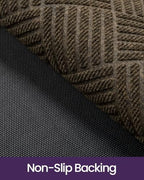 DEXI Front Door Mat Outside Entrance 24x36 Rubber Entry Doormat Brown - Image 6
