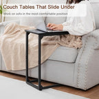AMHANCIBLE C Shaped End Table, Slide Under Couch Table - Image 4