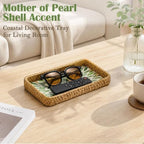 Key Basket for Entryway Table, Rattan Remote Tray for Coffee Table - Image 4