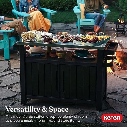 Keter Outdoor Rolling Table Cart - Image 6