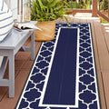 GENIMO Outdoor Rug, Waterproof Plastic Runner Rugs, 2.5'x8' Blue White by GENIMO