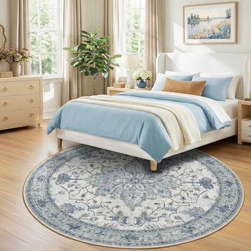 RELEANY Washable Area Rug, Round 8ft - Image 3