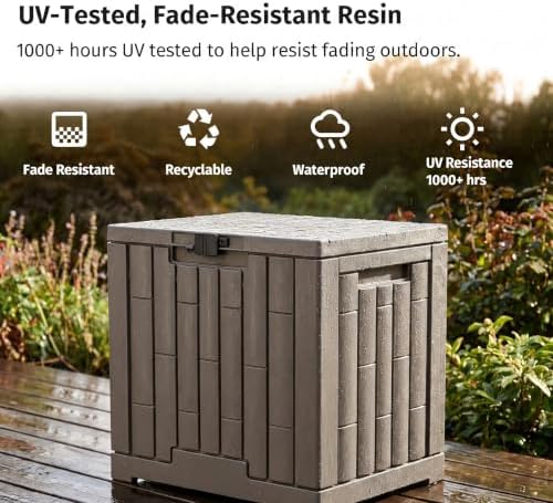 LAUSAINT HOME 31 Gallon Resin Deck Box, Package Delivery Box - Image 6