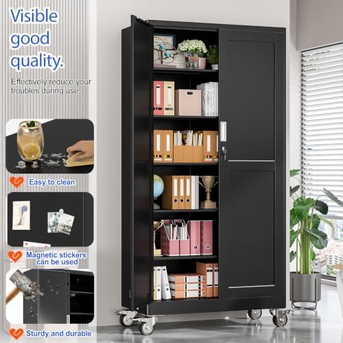 GAIOUS 79” Tall Metal Garage Storage Cabinet - Image 4