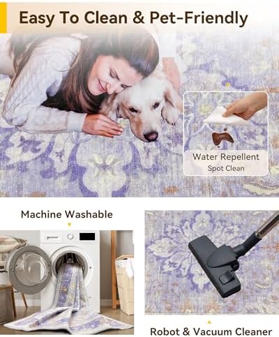 RELEANY Washable Area Rug, Large 10'x14' - Image 4