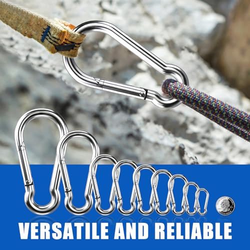 25pcs 2.75 inch Small 304 Stainless Steel Carabiner Clip Hooks Spring Snap - Image 6