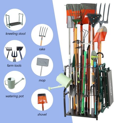 UU-Major Garden Tool Organizer for Garage Corner, Free Standing Yard Tools Rack - Image 3