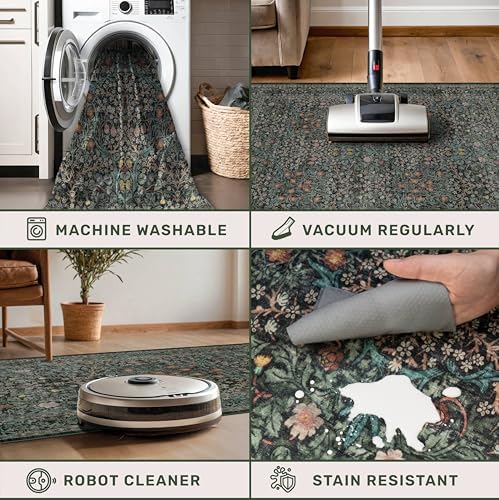 Dark Green Washable Entry Rug - Image 4