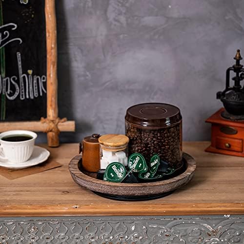 Hanobe Wooden Lazy Susan for Table Centerpiece, Round Serving Tray - Image 3