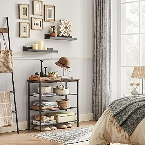 VASAGLE 4-Tier Shoe Rack, 9-12 Pairs, Steel Frame - Image 4