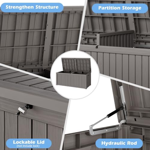 Outdoor Storage Box Waterproof, 220 Gallon Deck Box - Image 5