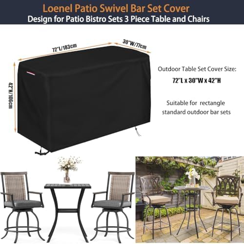 Patio Waterproof Bar Height Set Cover - Image 3