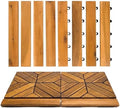 Majestick Goods 8-Pack Acacia Wood Straight Edge Interlocking Deck Tiles by MajestickGoods