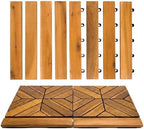 Majestick Goods 8-Pack Acacia Wood Straight Edge Interlocking Deck Tiles by MajestickGoods