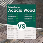 PrimeZone 108 PCS Solid Acacia Wood Interlocking Patio Deck Tiles Outdoor - Image 5